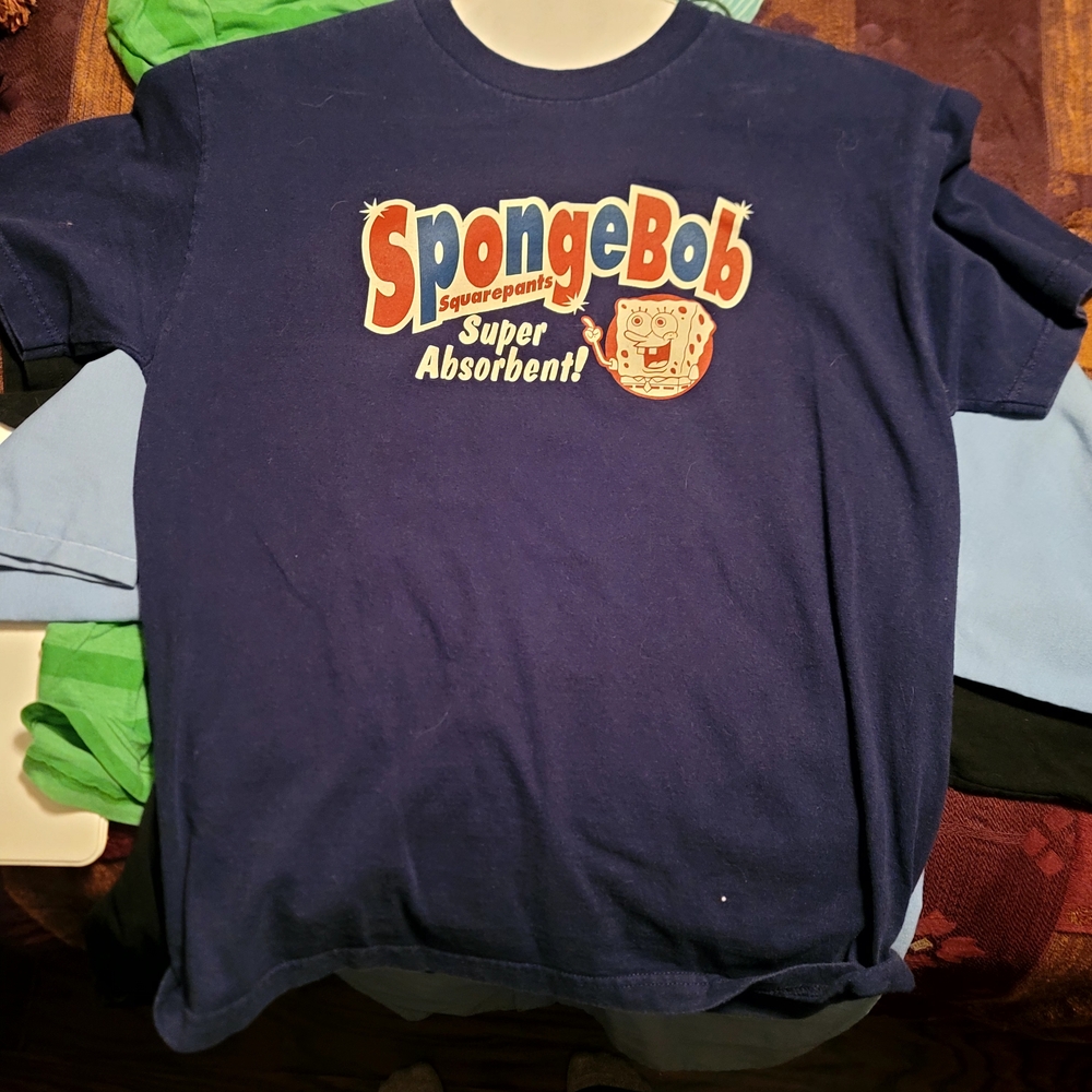 VINTAGE 2001 SUPER ABSORBENT SpongeBob SquarePants Navy Blue Adult S
